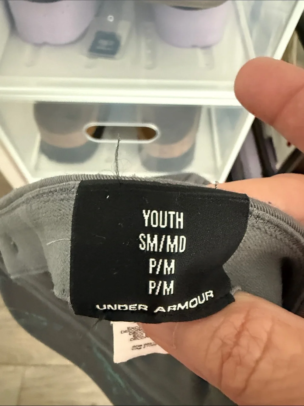 Under Armour Youths Charcoal Hat with Teal Stitching